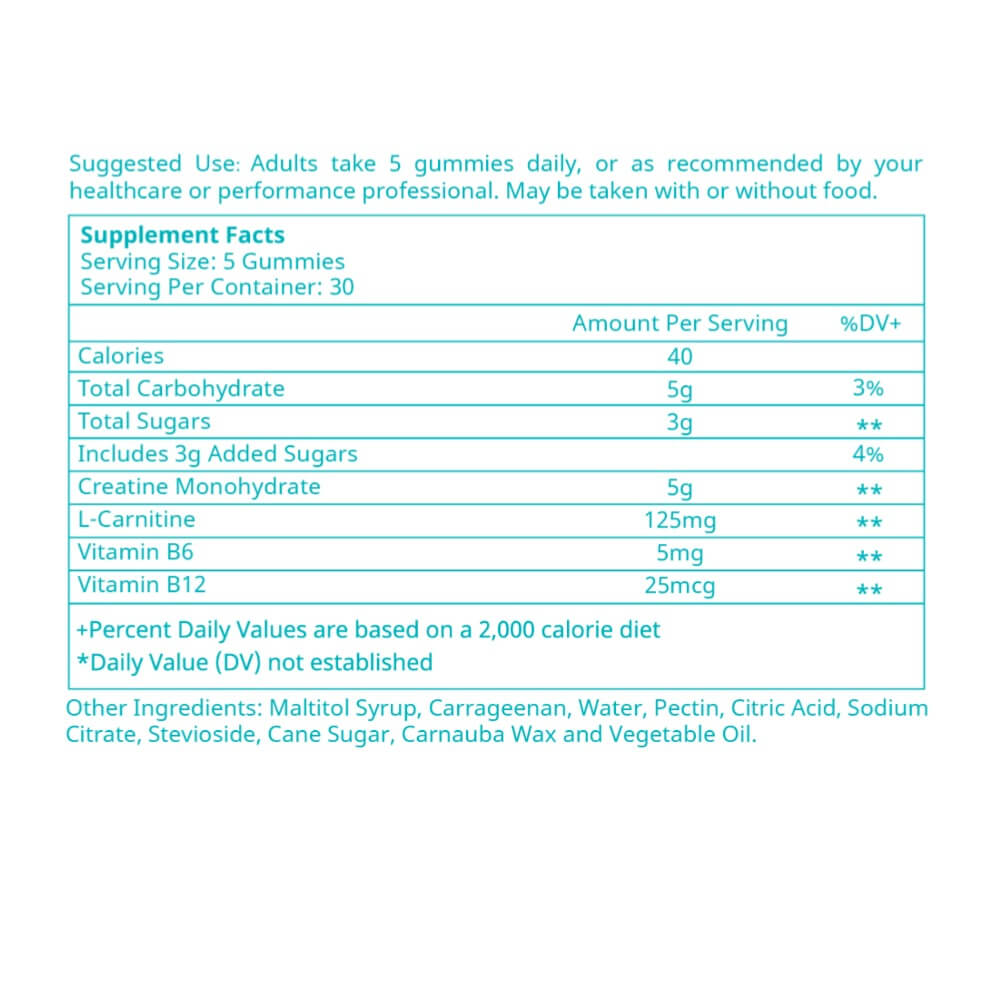 hiiwell creatine gummy supplement facts